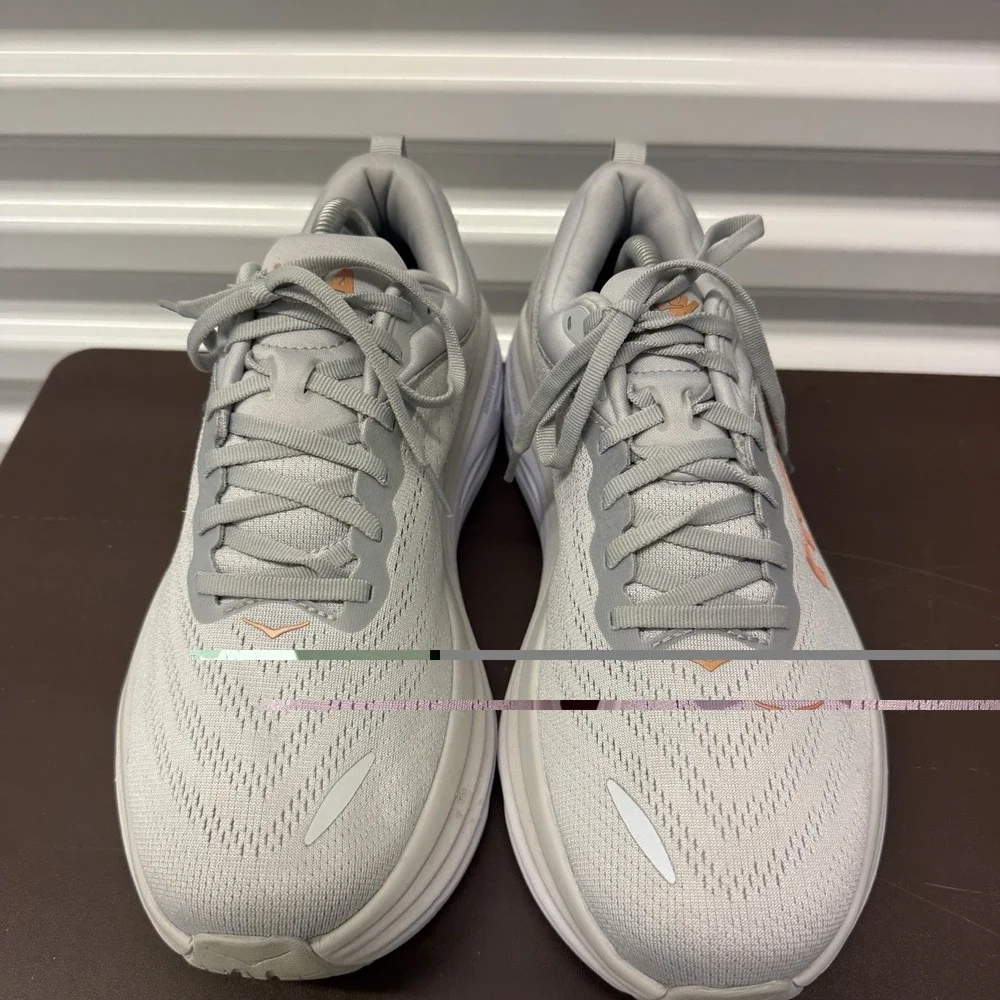 Hoka One Clifton 8 Shoes Womens Sz 11 D Gray Athletic Sneakers NO INSOLES**